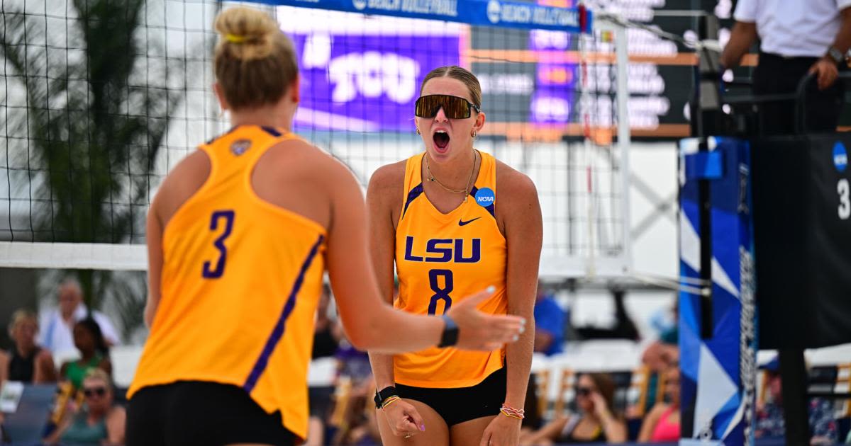 The LSU beach volleyball team is three wins away from a national championship