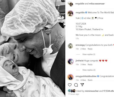 'We love you to the moon and back!' DJ Goldie is a dad for 6th time