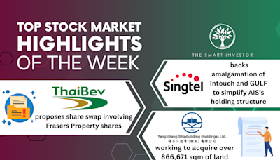 Top Stock Market Highlights of the Week: Singtel, Thai Beverage and Yangzijiang Shipbuilding