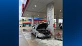 Car catches on fire at gas station in East McKeesport