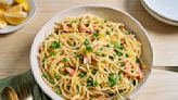 Spaghetti With Smoked Salmon, Lemon and Peas