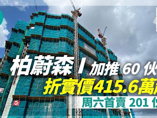 柏蔚森I加推60伙 折實價415.6萬起 周六首賣201伙｜啟德新盤