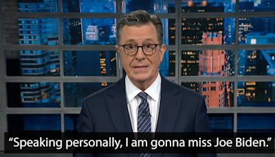 Stephen Colbert shares his thoughts on Biden dropping out of the 2024 presidential race