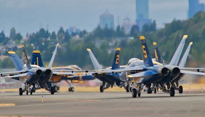 Blue Angels touch down at Boeing Field for Seafair week festivities