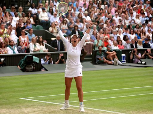 Barbora Krejcikova stuns Elena Rybakina in strange but absorbing Wimbledon semi-final