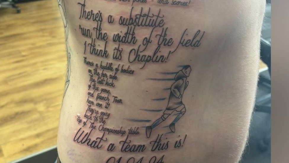 Ipswich Town fan has 'euphoric' BBC Radio Suffolk commentary tattooed