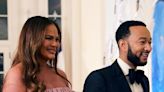 Chrissy Teigen Dons Off-the-Shoulder Bubblegum Pink Gown at White House Dinner With John Legend