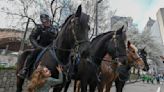 On patrol: Mounted police officers create a presence