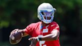 Detroit Lions QB Hendon Hooker working on footwork, commanding a huddle this offseason