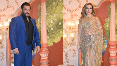 Salman Khan Looks Dapper In Blue Suit, Iulia Vantur Dazzles In Golden Saree At Anant-Radhika's Shubh Ashirwad Function