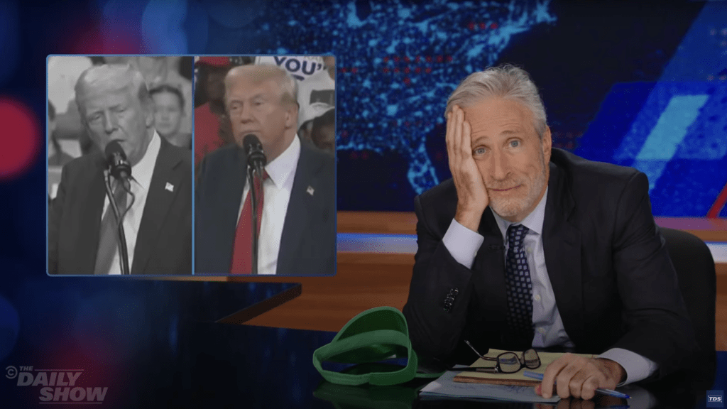 ‘The Daily Show’s Jon Stewart Compares Trump’s Recycled Kamala Harris Jabs To An Elton John Song