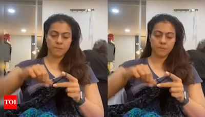 Video: Kajol shows off her crocheting skills as she gets her hair and make-up ready | Hindi Movie News - Times of India