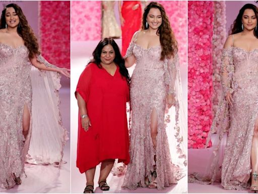 Sonakshi Sinha brings fairytale glamour in dreamy blush pink gown for Dolly J at FDCI India Couture Week 2024: Watch