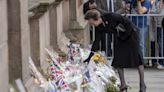 Anne greets crowds as she views floral tributes to Queen in Glasgow