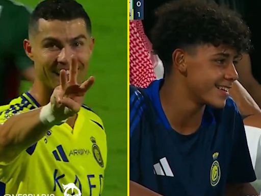 Cristiano Ronaldo playfully taunts Cristiano Jr but starlet gets the last laugh