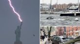 Crazy photos show boat sinking, lightning striking Statue of Liberty during wild NY storm
