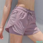 草莓商店YYDS   防走光運動短褲女 寬鬆薄款高腰瑜伽褲 速乾排汗健身跑步短褲