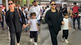 Kareena Kapoor’s airport outfit featuring Issey Miyake's black three-piece co-ord set is a monochrome look that only she can pull off with such style