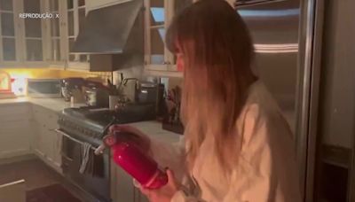 Taylor Swift apaga incêndio em sua cozinha: 'Nossas bolsas estão arruinadas, e todo o cômodo'