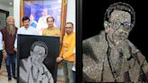 Mumbai: Shiv Sena (UBT) Chief Uddhav Thackeray Receives Diamond-Encrusted Portrait of Balasaheb Thackeray