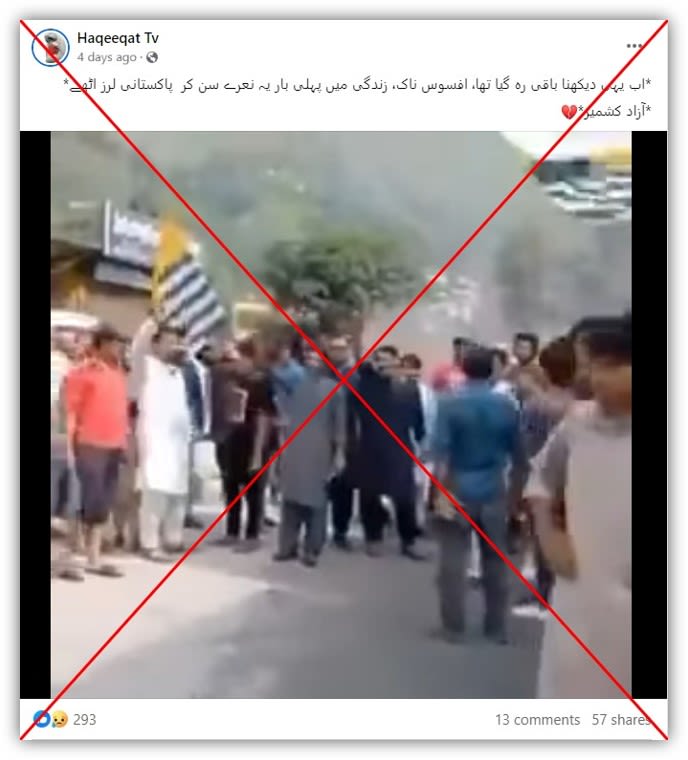 Old protest video from Pakistan's Kashmir falsely linked to recent unrest