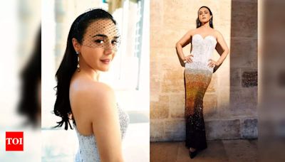 Preity Zinta wears a breathtaking ombre gown in Paris - Times of India