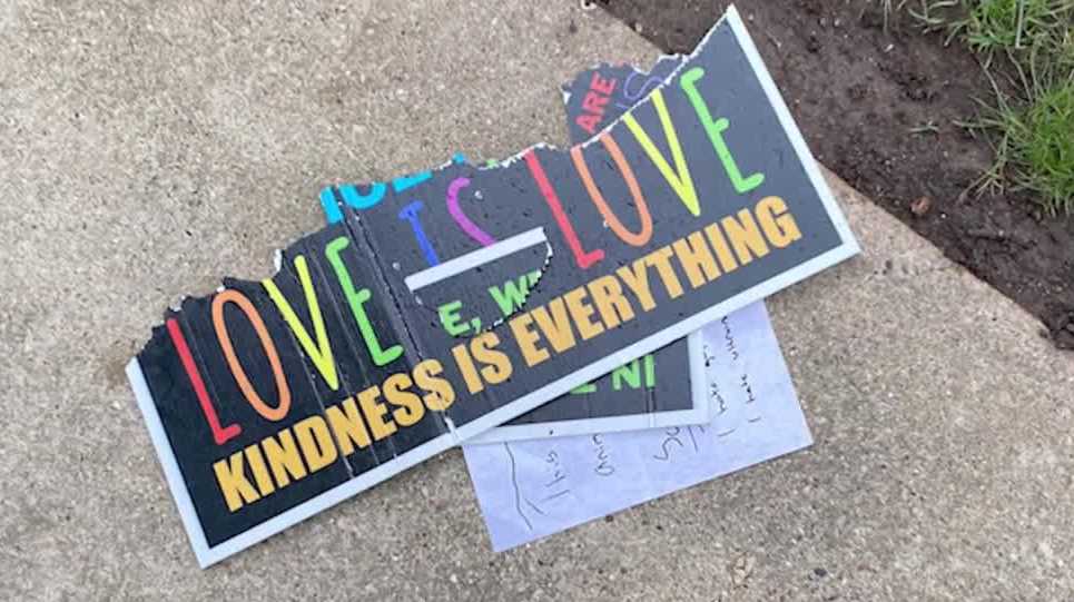 Pewaukee police cite two minors for vandalizing 'Love is Love' sign