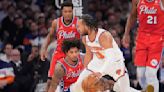 Knicks beat 76ers 111-104 in Game 1 of playoffs. Brunson and Hart score 22 points and backups star