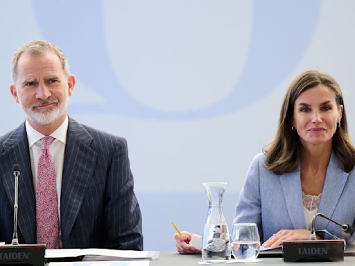 Queen Letizia Embraces Her Latest Power Suit Moment in Powder Blue for Royal Engagement With Husband King Felipe VI of Spain