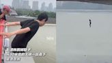 Viral video captures heroic moment delivery driver saves drowning woman in China
