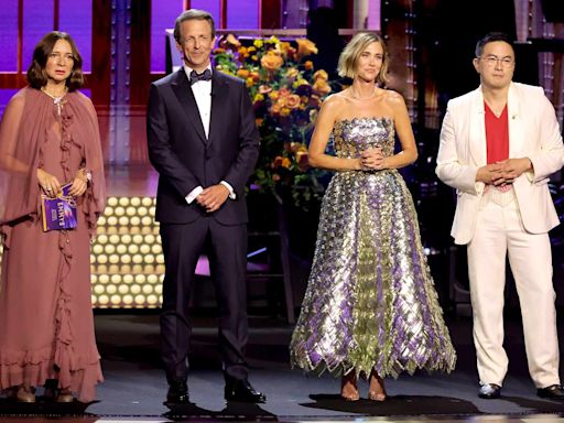 'SNL' stars Kristen Wiig, Maya Rudolph, Seth Meyers, and Bowen Yang roast Lorne Michaels at the Emmys