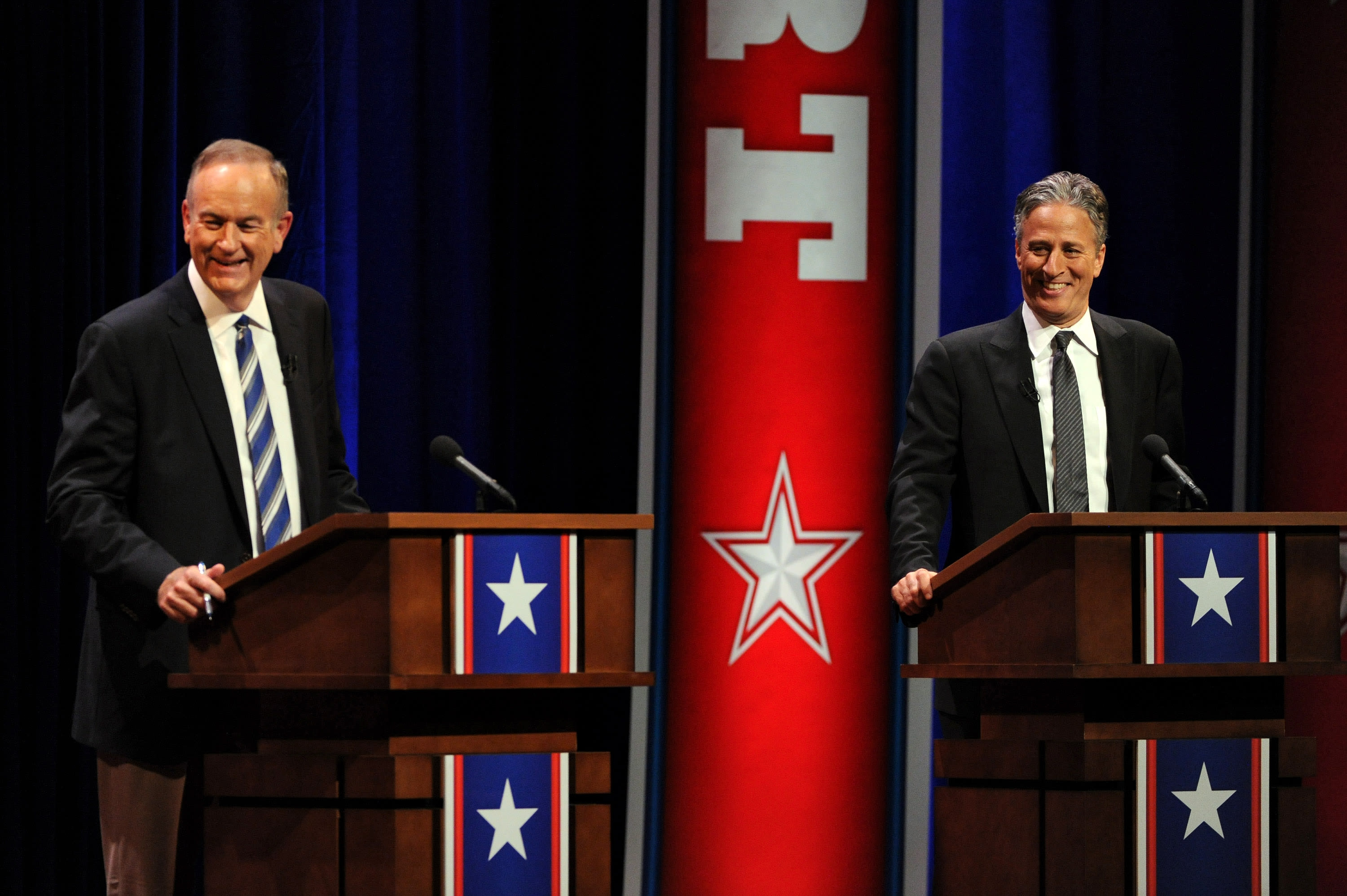 Old rivals Bill O’Reilly and Jon Stewart reunite to spar on ‘The Daily Show’