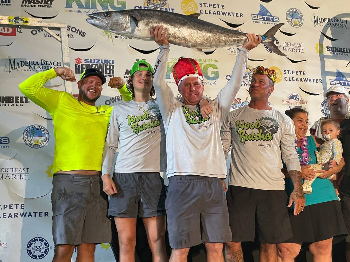 Who is king of the beach? This team of Gulf fisherman landed a near 50-pound kingfish