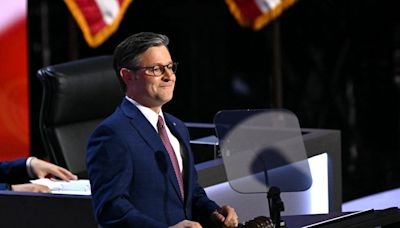 Mike Johnson makes a sharp exit from RNC stage after teleprompter cuts out during speech