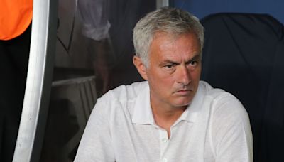 Mourinho booked for putting laptop in front of TV camera to show ref's decision