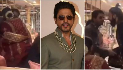 Anant Ambani-Radhika Merchant Wedding: Shah Rukh Khan shares warm hug with parents-to-be Deepika Padukone and Ranveer Singh