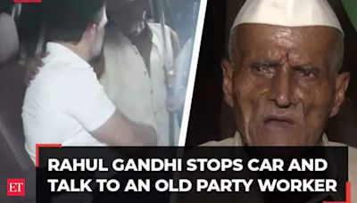 Rahul Gandhi’s humble gesture; stops the car and listens to an old party worker