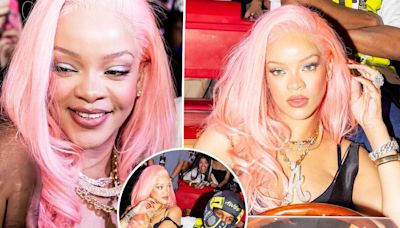 Rihanna debuts bubblegum pink hair in Miami with A$AP Rocky ahead of Met Gala