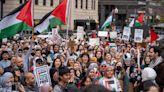 Several hundred pro-Gaza protesters rally at Ohio Statehouse, march along High Street