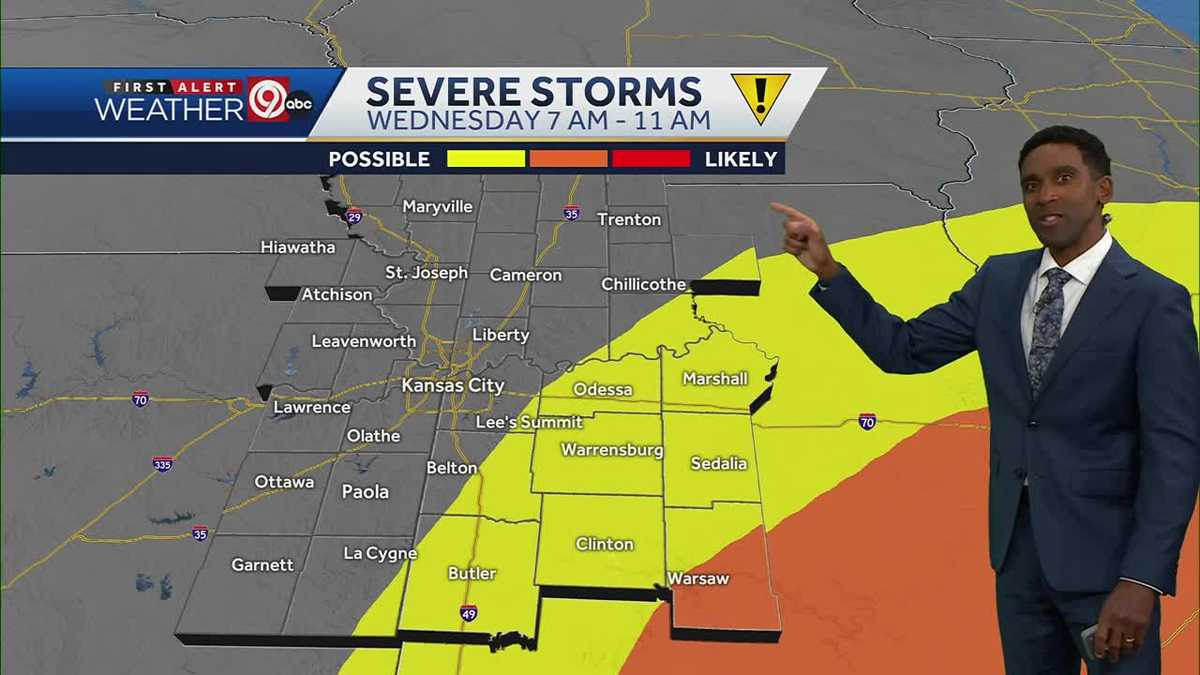 Some scattered storms possible early Wednesday