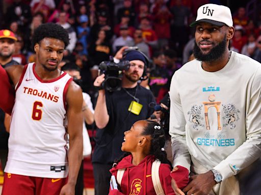 LeBron James set to be fourth father to play on same major pro sports team as his son after the Lakers draft Bronny