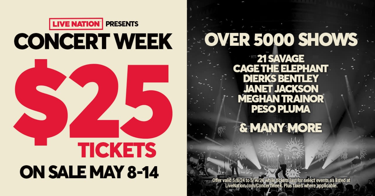 Live Nation announces Concert Week 2024 - Tickets to 5,000 shows are just $25