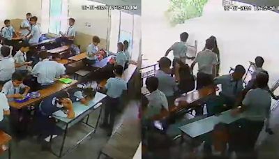 Video: Classroom wall collapses during lunchtime, students run for safety