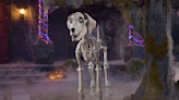 Skelly, Home Depot's 12-foot skeleton, gets a dog — and he's a very good boy