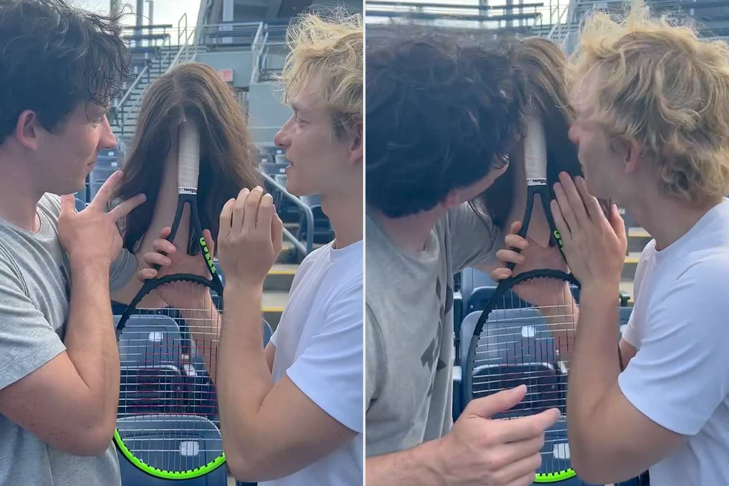 Zendaya's “Challengers” Costars Make Out with Her Wig on a Tennis Racket in Behind-the-Scenes Videos