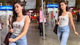 Ananya Panday’s tank top and baggy jeans airport fit proves she has a thing for minimalism