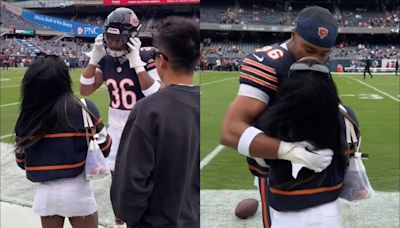 Simone Biles protagoniza amoroso momento con Jonathan Owens previo al Rams vs Bears en la NFL