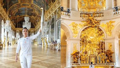 Watch: Salma Hayek Shines Bright In Paris Olympics Torch Relay At Versailles Palace - News18