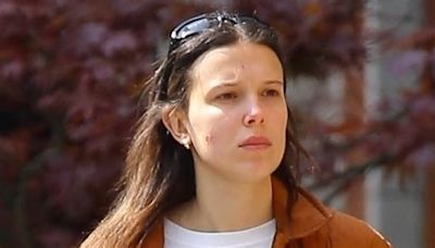 Millie Bobby Brown, 20, opts for stylish comfort with fiance Jake Bongiovi, 21, as couple take on babysitting duties in New York City