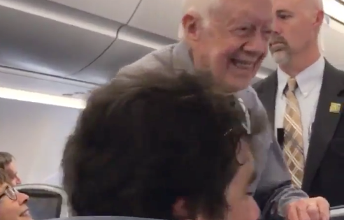 Jimmy Carter shook hands with everyone on his Atlanta to DC flight